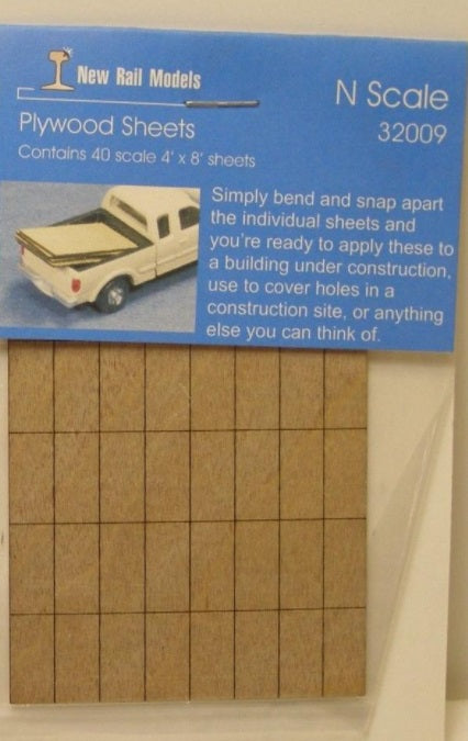 New Rail Models 33009 HO Plywood Sheets Laser Cut 4' x8'