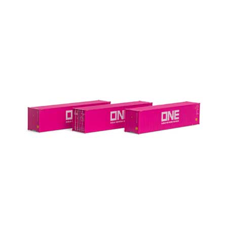 Athearn 27038 HO Scale RTR 40' Corrugated High Cube Container ONE # 1 (Set of 3)