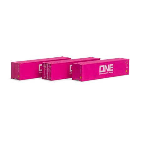 Athearn 27039 HO RTR 40' Corrugated HC Container, ONE #2 (3)