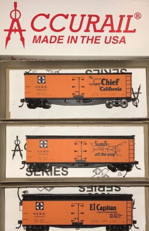 Accurail 3372 HO Scale Santa Fe 40' Wood Reefer Road #: 35049/35276/35327