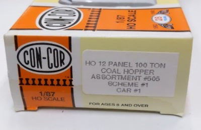 Con-Cor 505 HO Coal Hopper 100 Ton Assortment #505 Scheme #1 Car#1 Union Pacific