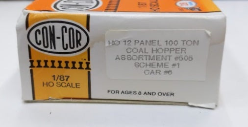 Con-Cor 505 HO Coal Hopper 100Ton Assortment#505 Scheme#1 Car#6 Union Pacific