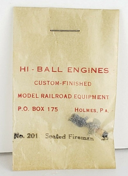 Hi-Ball Engines 201 N Scale Seated Fireman .38
