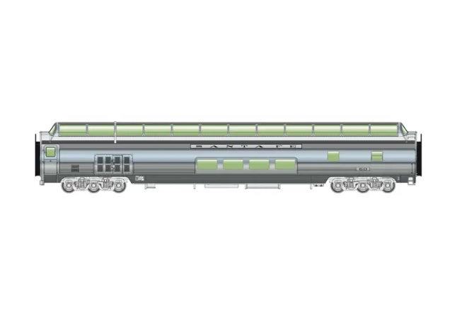 Walthers 920-14501 HO ATSF 85' Budd Big Dome Lighted Bar Lounge Dormitory #60