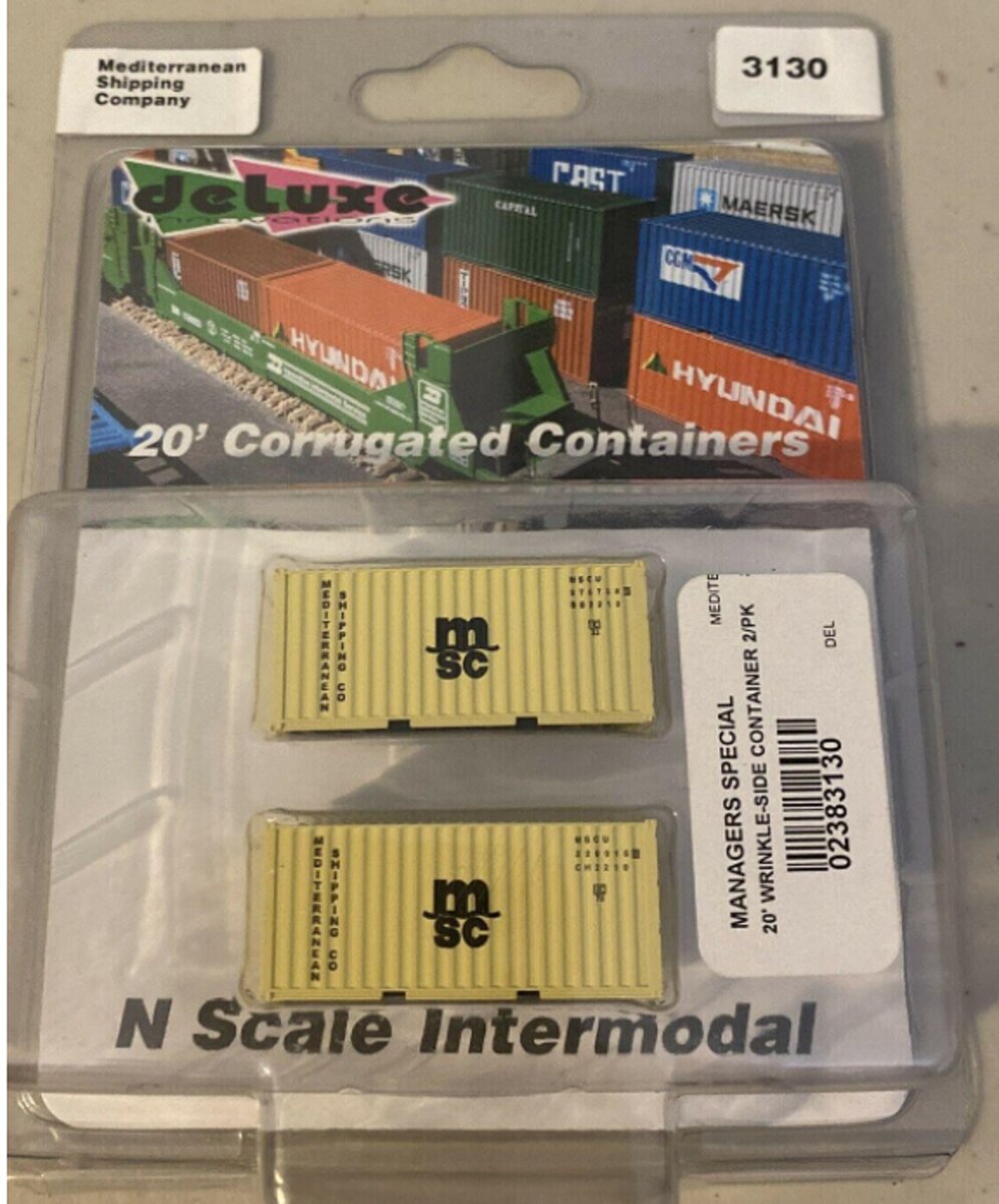 Deluxe Innovations 3130 N Scale MSC 20' Corrugated Containers (Pack of 2)