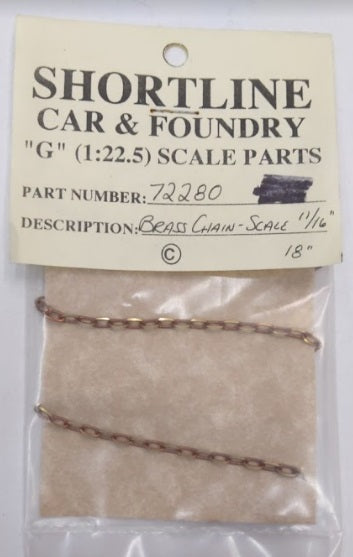 Shortline Foundry 72280 G 11/16" Brass Chain 18"