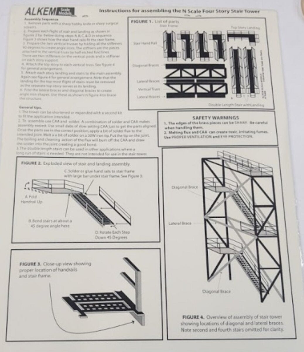 Alkem Scale Models N-IST N Scale Industrial Stair Tower Kit