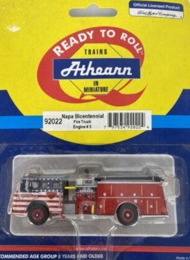 Athearn 92022 1:87 Napa Bicentennial Fire Truck Engine #3