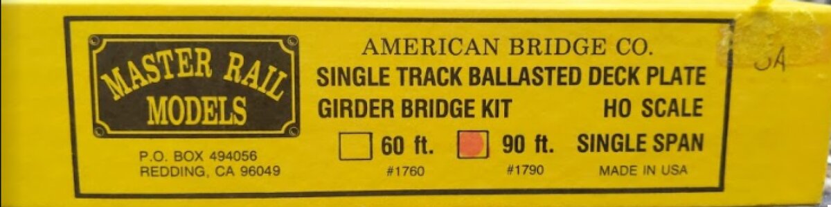 Master Rail 1790 HO (90Ft) Bridge Kit