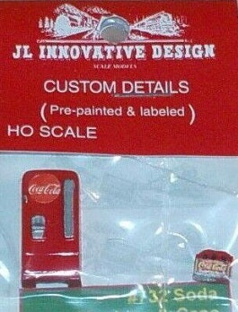 JL Innovative Design 732 HO Coca-Cola Soda Machine & Case Box Version