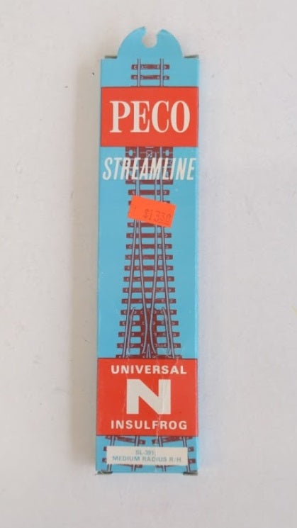 Peco SL-391 N Scale Right Hand Medium Radius Turnout