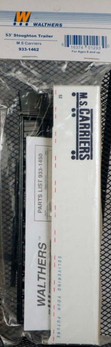 Walthers 933-1462 HO 53' Stoughton Trailer M.S. Carriers Kit
