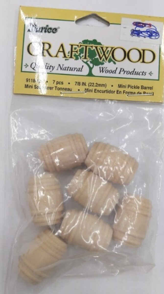Darice 9118-12 O Scale Mini-Pickle Barrels (Pack of 7)
