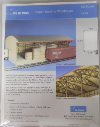 New Rail Models 13007 HO Bingen Loading Warehouse Kit