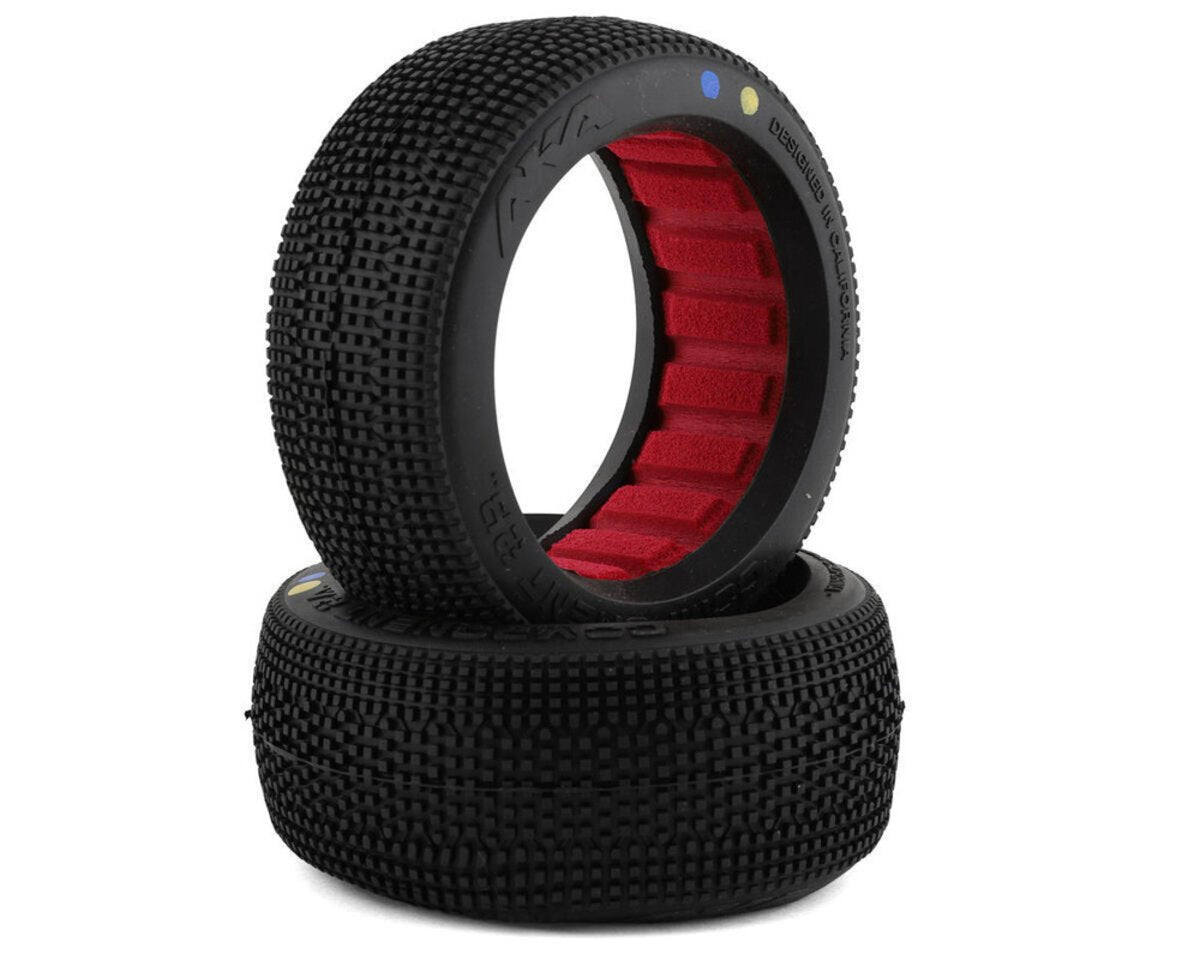 AKA Products, Inc. 14032SR 1:8 Component 2AB Soft Buggy Tires with Red Inserts