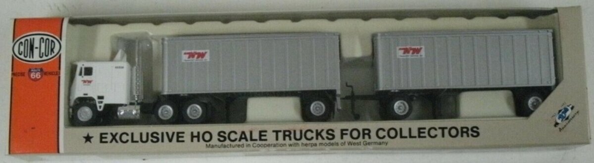Con-Cor 0004-001079 HO NWTransport Service Cab Over Engine Tractor Double Traile