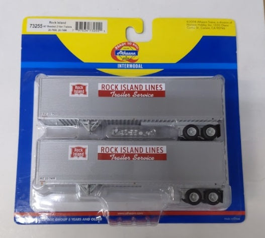 Athearn 73255 HO Scale Rock Island 40' Beaded Z-Van Trailers