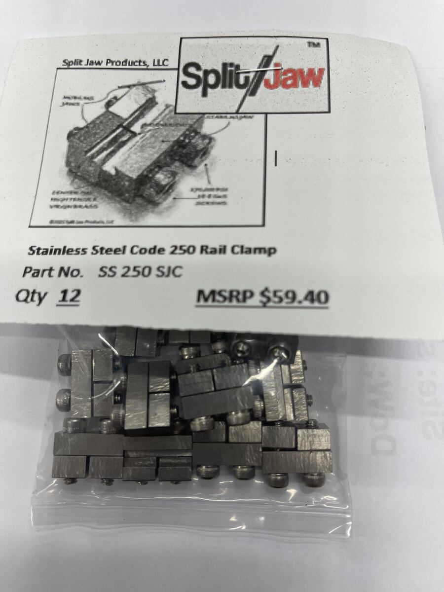 Split Jaw 250-SJC Code 250 Rail Clamp Stainless Steel (Pack of 12)