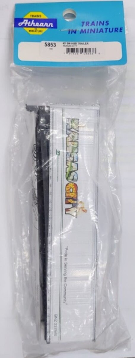 Athearn 5853 HO 45' Burlington Northern Hub Kansas City Hub Trailer Kit