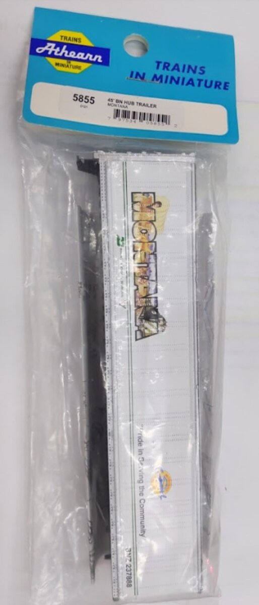 Athearn 5855 HO 45' Burlington Northern Montana Hub Trailer Kit