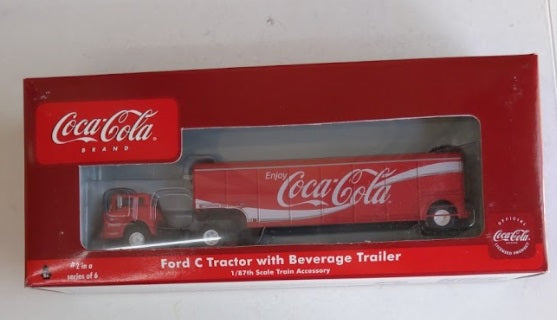 Athearn 8231 HO Coca-Cola Ford C Tractor W/Beverage Trailer
