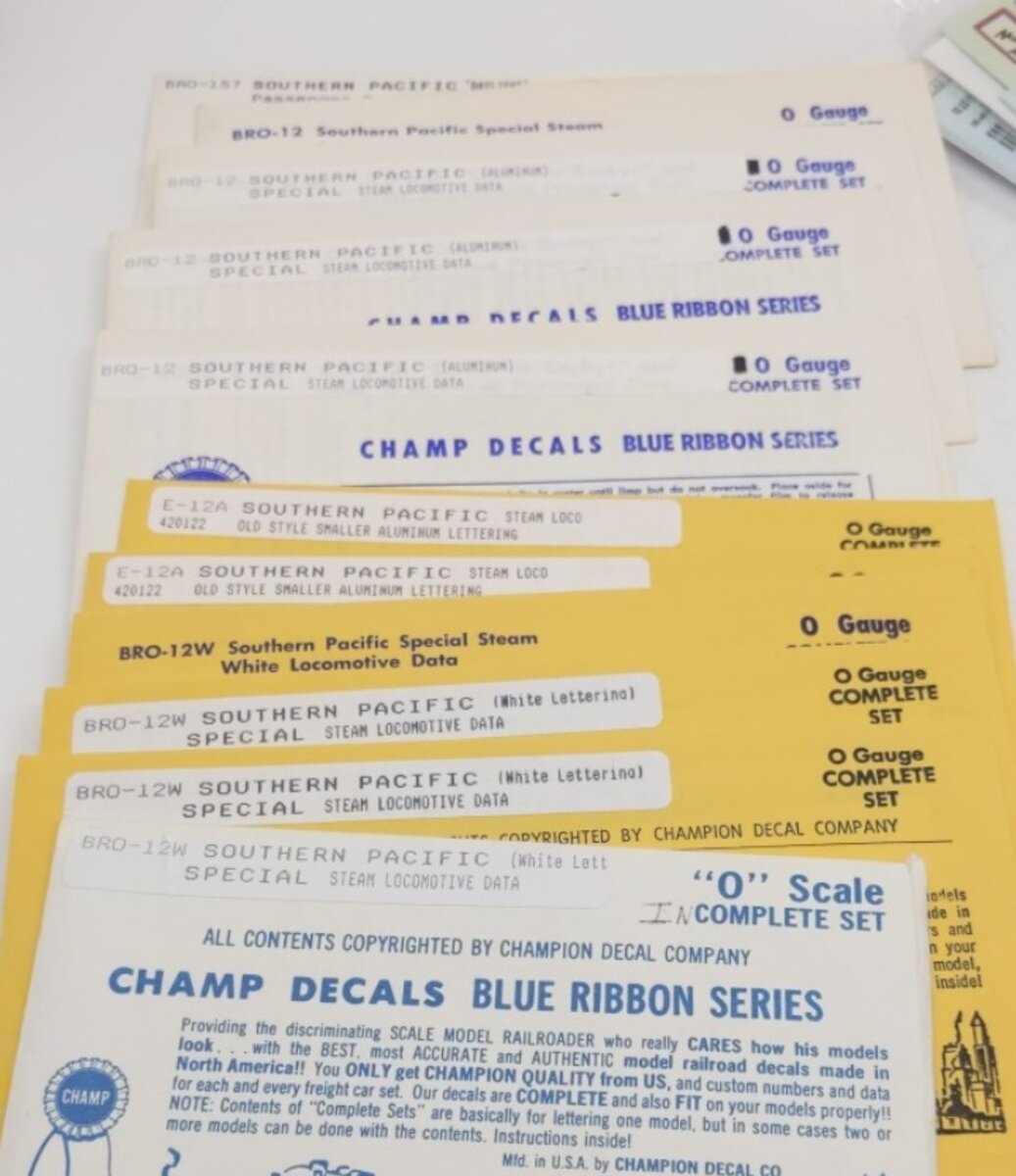 Champ Decals L-3 Giant .7 LB Lot of O / HO Random Decals, Walthers, Herald King