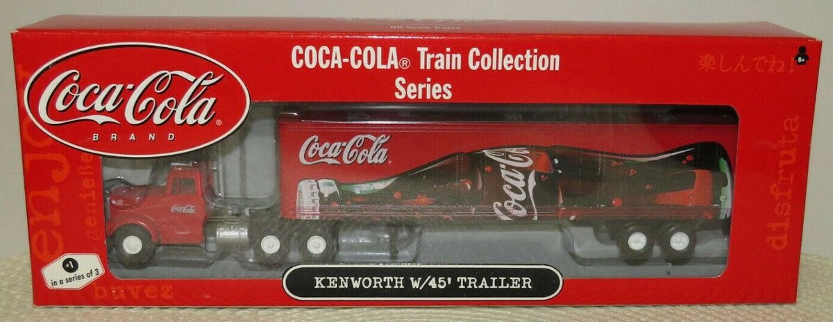 Athearn 8220 HO Train Collection Series Red Coca-Cola Kenworth W/ 45'''' Trailer