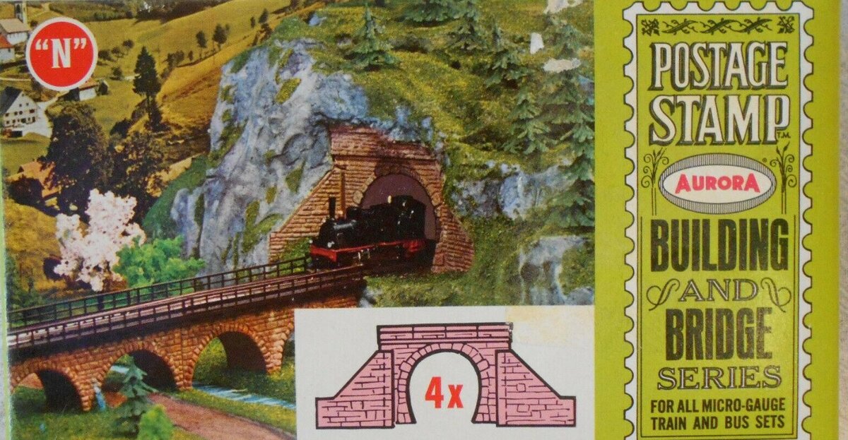 Aurora 4178-080 N Tunnel Portal Postage Stamp Plastic Kit (Box of 4)