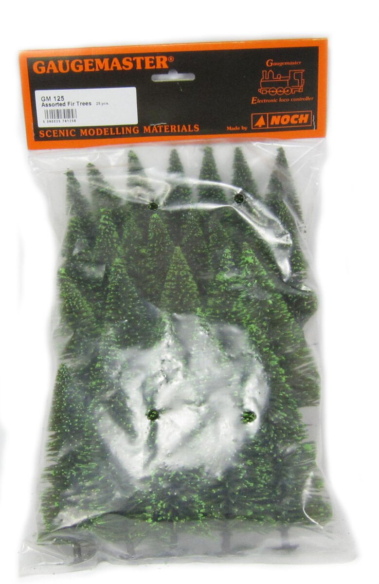 Noch GM125 HO Scale Gaugemaster Assorted Fir Trees (Set of 25)