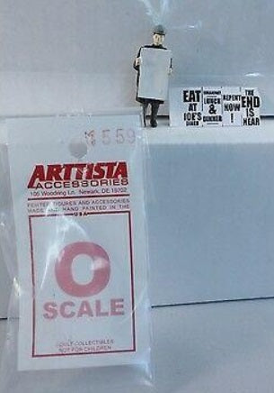 Arttista 1559 O Man W/Sandwich Board Pewter Figure