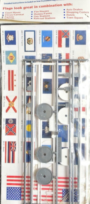 IHC 4410 HO All State Flags & Poles Bases