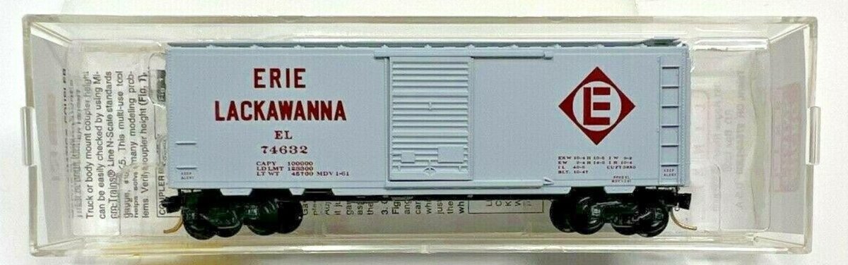 Micro-Trains 02000360 N Scale Erie Lackawanna 40' Single Door Boxcar #74632