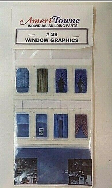 Ameri-Towne 29 O Scale Assorted Window Graphics