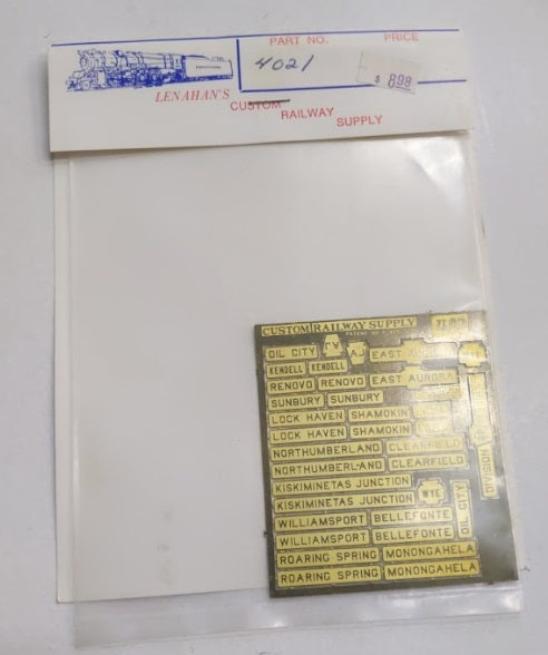 Lenahan's Custom Railway Supply 212-4021 HO PRR Signs