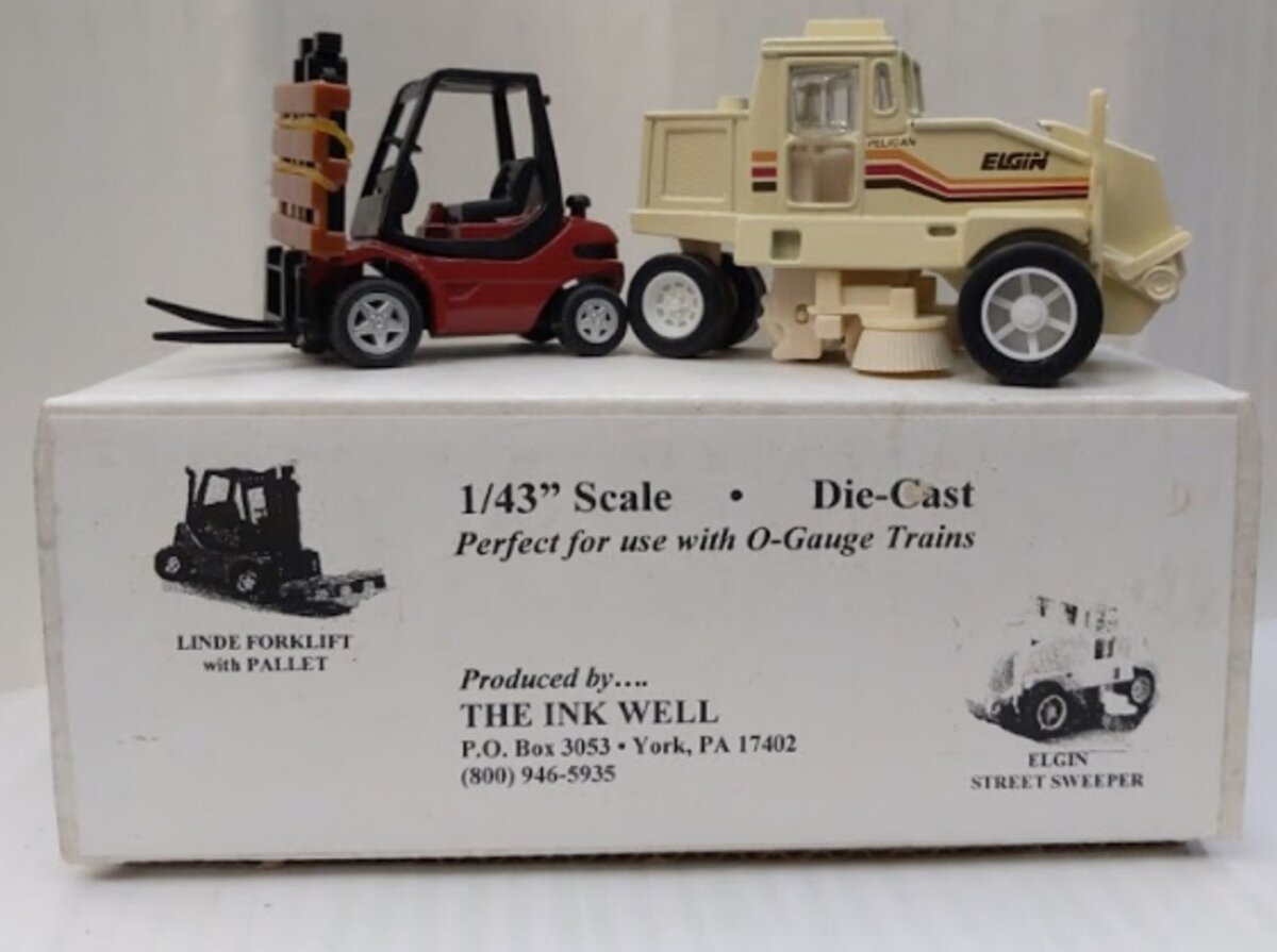 The Ink Well 1:43 Linde Forklift W/ Pallet and Elgin Street Sweeper