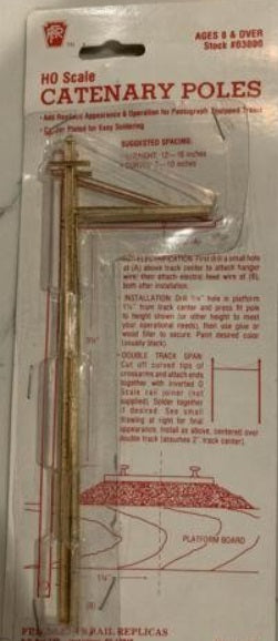 Friedlein's Rail Replicas 03000 HO Catenary Pole (Pack of 2)