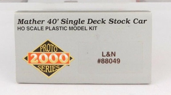 Proto 2000 HO L&N Single Deck Stock Freight Car Plastic Model Kit