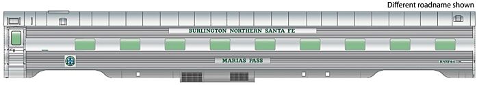Walthers 920-16256 HO BNSF Cajon Pass 85' PS 4-4-2 Lighted Sleeper #66
