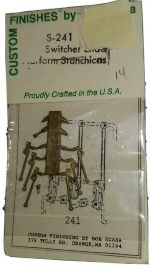 Custom Finishes S-241 HO EMD Switcher End Platform Stantions Brass