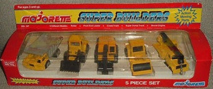 Majorette 203-5P 1:87 Super Builders (Set of 5) Construction Vehicle Set of 5