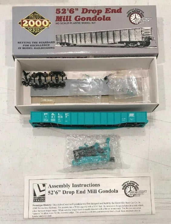 Proto 2000 23749 HO P&LE/PC 52'''' 6" Drop End Mill Gondola # 23749 Kit