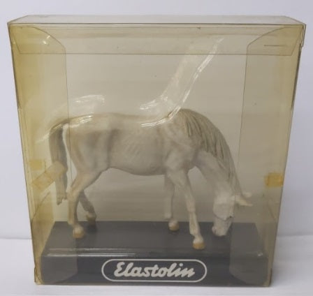 Preiser 47023 G Elastolin White Horse Grazing Figure
