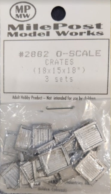 Mile Post Model Works 2882 O Crates 18 x 15 x 18" Metal (Set of 3)
