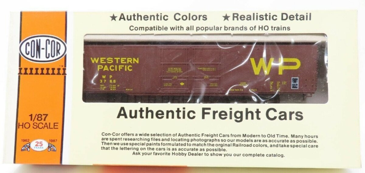 Con-Cor 001-009611 HO Western Pacific 60' Greenville Boxcar