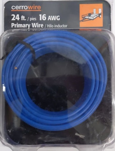 Cerrowire 207-1204R24 24 Ft 16 AWG Primary Wire Blue