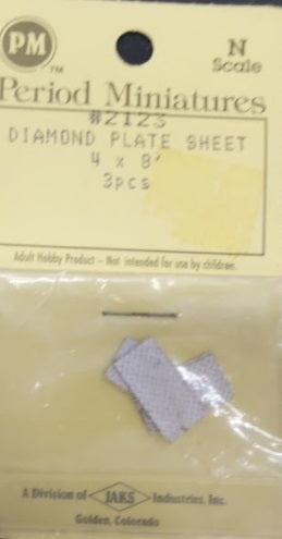 Period Miniatures 2123 N Diamond Plate Sheet 4 x 8' (Pack of 3)