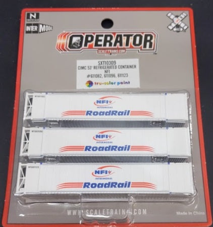 Scale Trains SXT10309 N RoadRail CIMC 53'' Refrigerated Container (Pack of 3)
