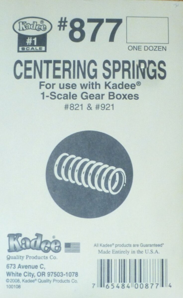 Kadee 877 Centering Springs For Use W/Kadee 1 Scale Gear Boxes (Pack of 12)