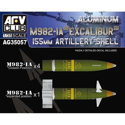 AFV Club AG35057 1:35 Aluminum M982-IA Excalibur 155mm Artillery Shell Model Kit