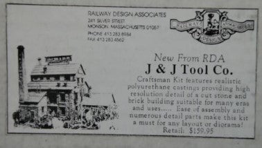 Railway Design Associates 126 HO J+J Tool Company Building Kit
